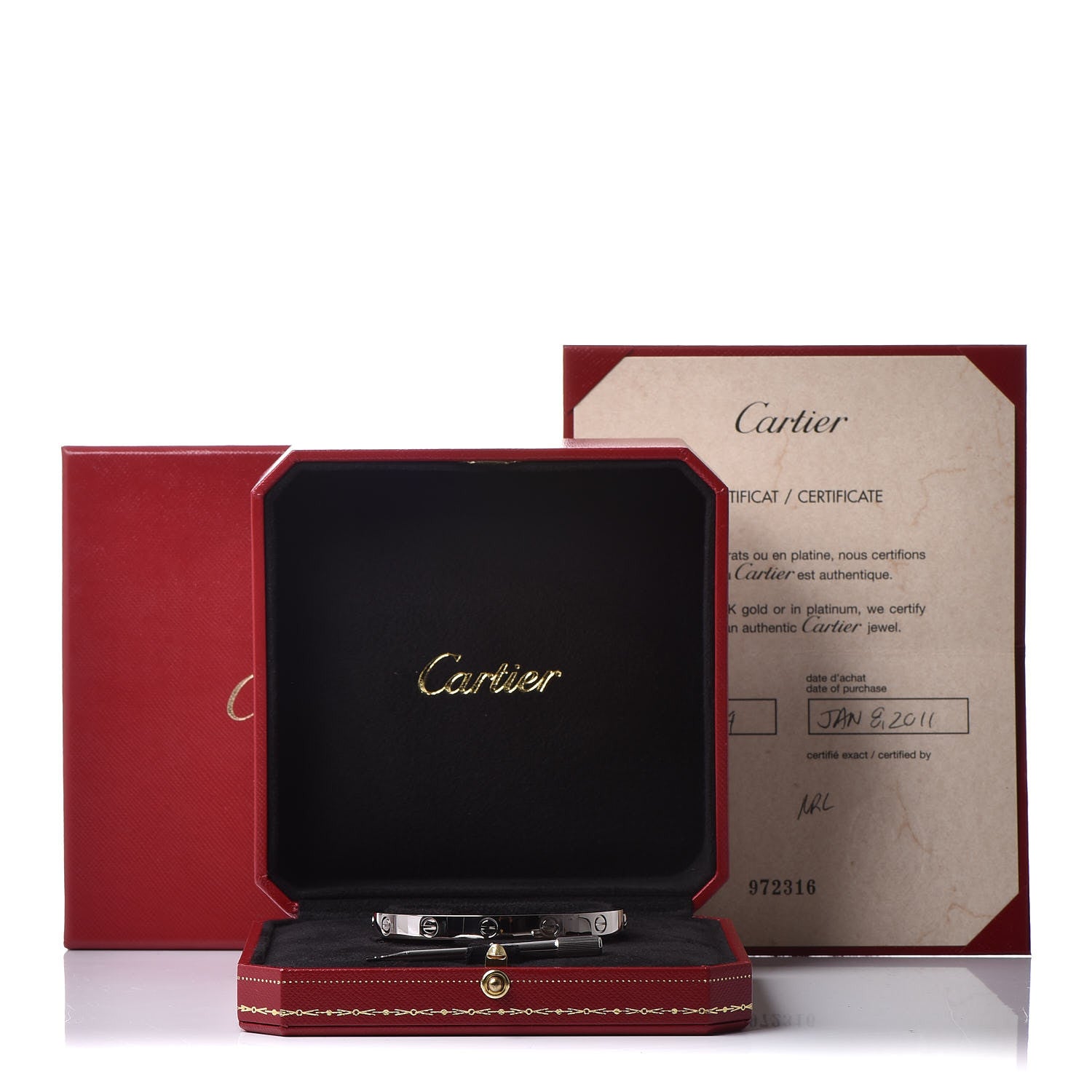 Cartier 18K White Gold LOVE Bracelet 17 7 of 7