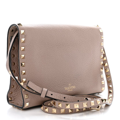 Valentino Garavani Pebbled Calfskin Medium Rockstud Flip Lock Crossbody Bag Poudre 3 of 10