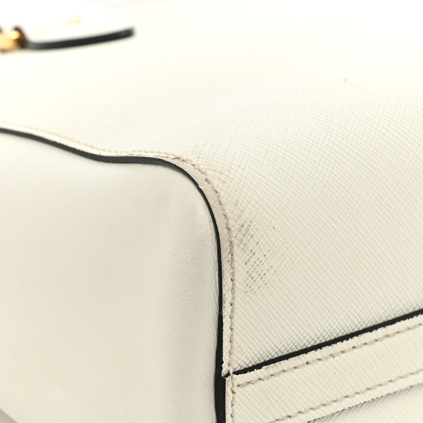 Saffiano Soft Calfskin Zippered Tote White