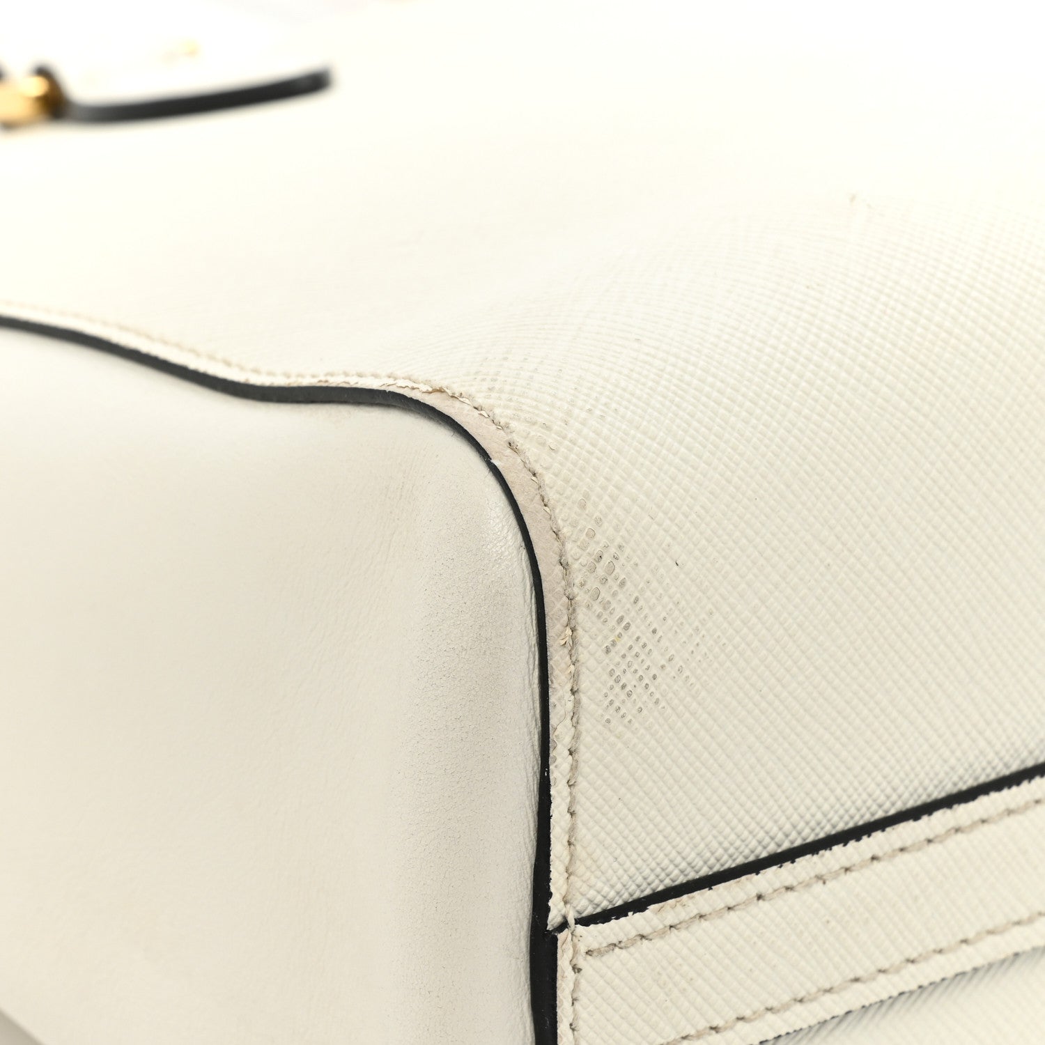 Prada Saffiano Soft Calfskin Zippered Tote White 11 of 15