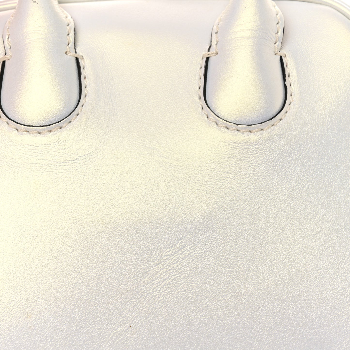 Iridescent Calfskin Paris Nano Collage Marie Jane Tote White