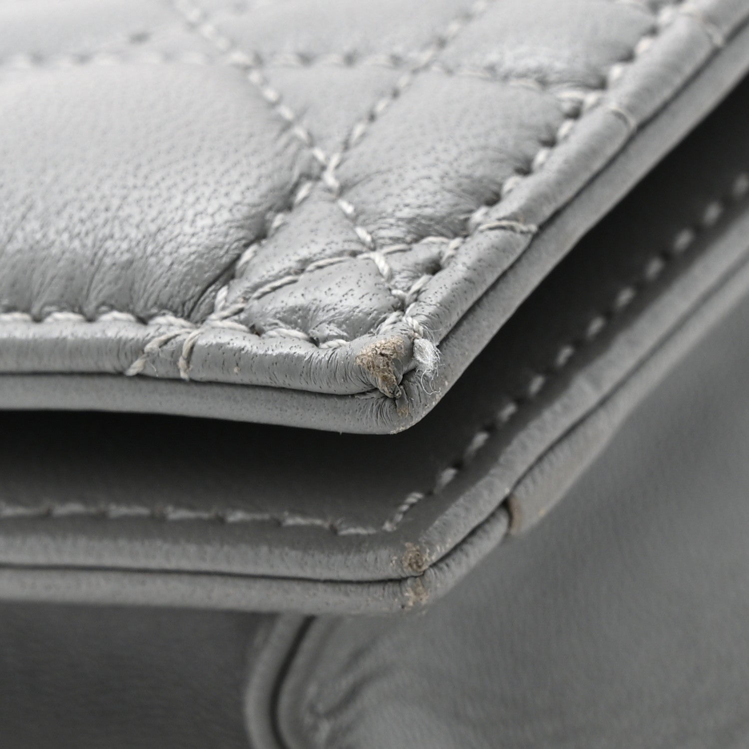 Christian Dior Lambskin Cannage Lady Dior Convertible Clutch Grey 12 of 16