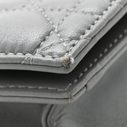 Christian Dior Lambskin Cannage Lady Dior Convertible Clutch Grey 12 of 16