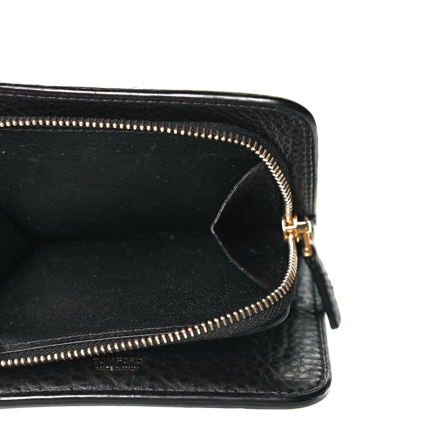Tom Ford Grained Calfskin Zip Coin Purse Black 8 of 13