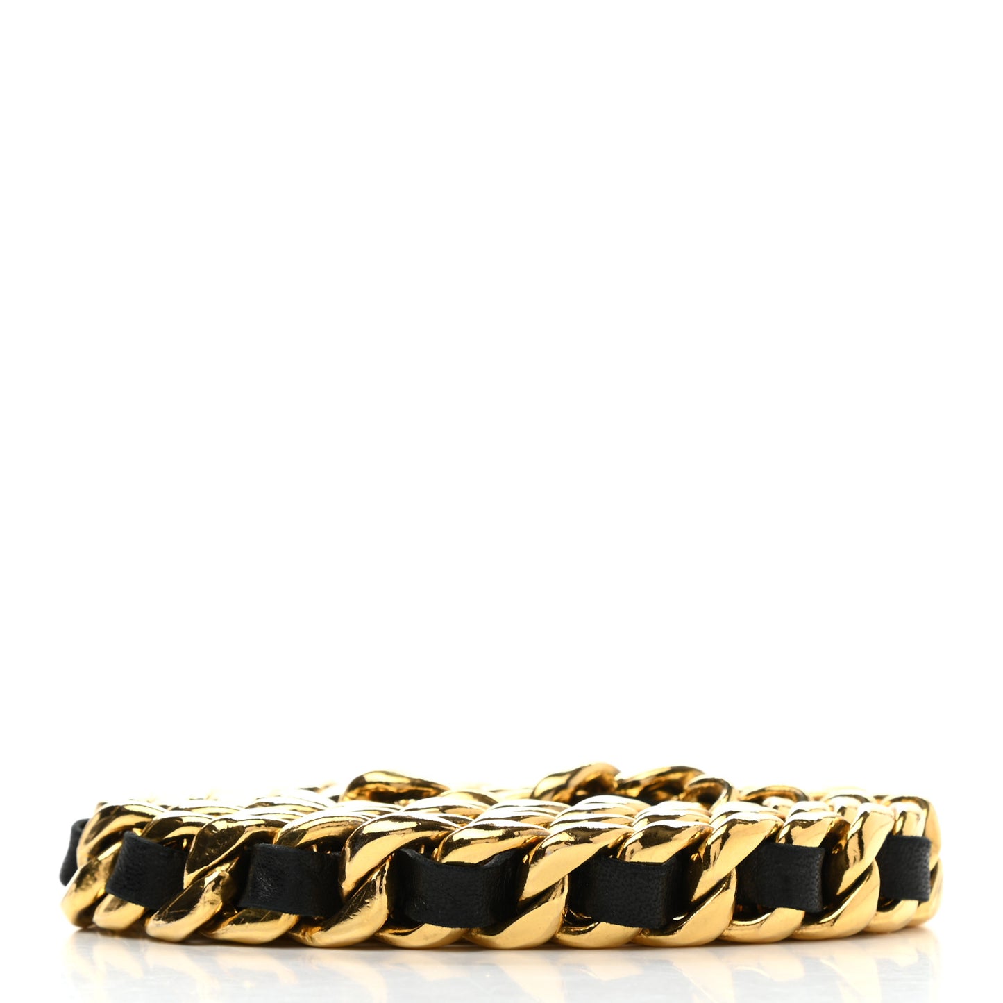 Lambskin Chain Strap Black Gold
