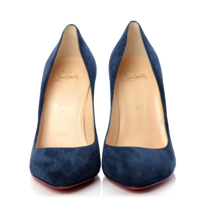 Christian Louboutin Veau Velours Eloise 100 Pumps 38.5 Marine 2 of 10