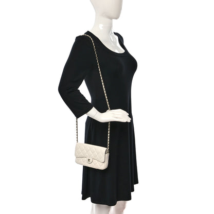 Chanel Lambskin Quilted Flap Phone Holder With Chain White 2 of 17
