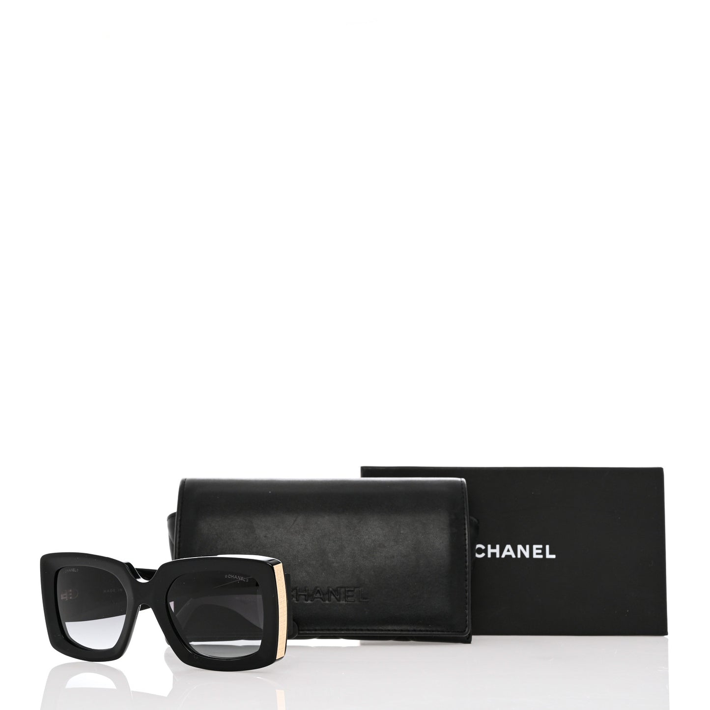 Acetate Rectangle Sunglasses 5435 Black