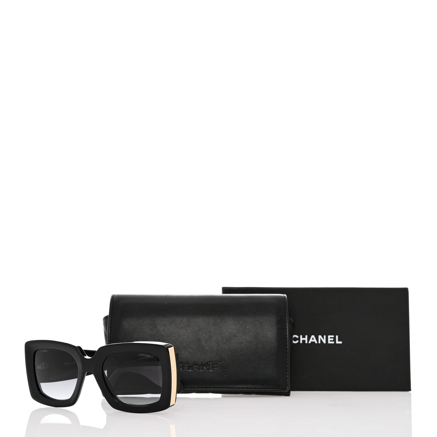 Chanel Acetate Rectangle Sunglasses 5435 Black 9 of 9
