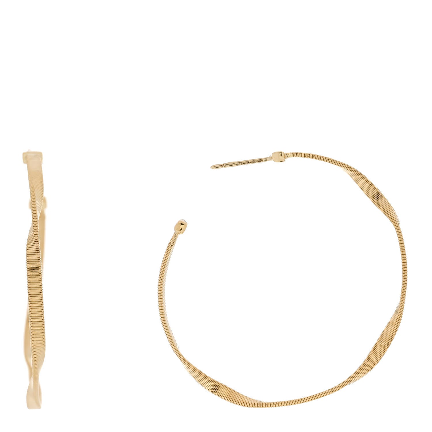 Marco Bicego 18K Yellow Gold Marrakech Twisted Medium Hoops 1 of 5