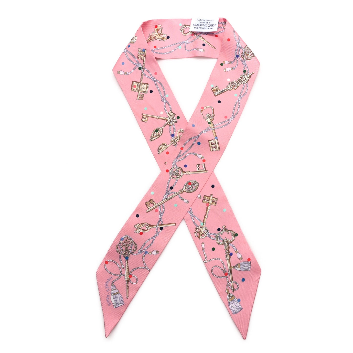 Silk Les Cles A Pois Twilly Rose Beige Multicolor