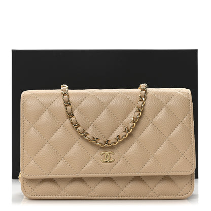 Chanel Caviar Quilted Wallet on Chain WOC Beige 12 of 12