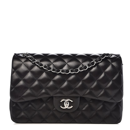 Chanel Lambskin Quilted Jumbo Double Flap Black 1 of 12