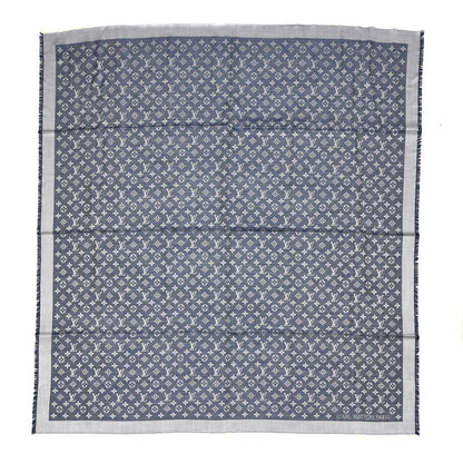 Louis Vuitton Wool Silk Monogram Denim Shawl Blue 1 of 4