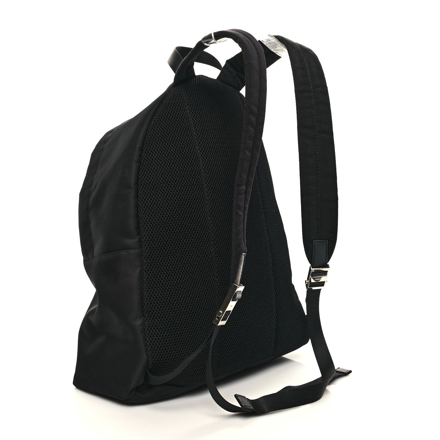 Fendi Nylon Shearling Vitello Elite Lightbulb Backpack Black Narciso 3 of 10