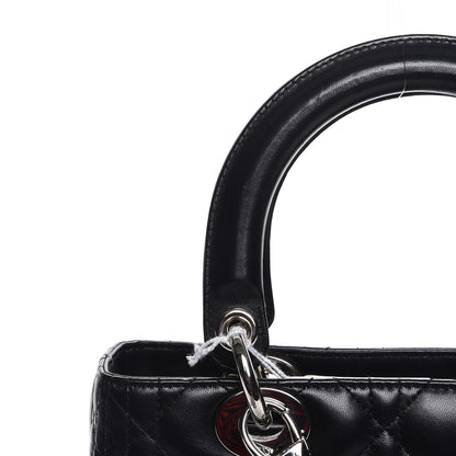 Christian Dior Lambskin Cannage Medium Lady Dior Black 10 of 12