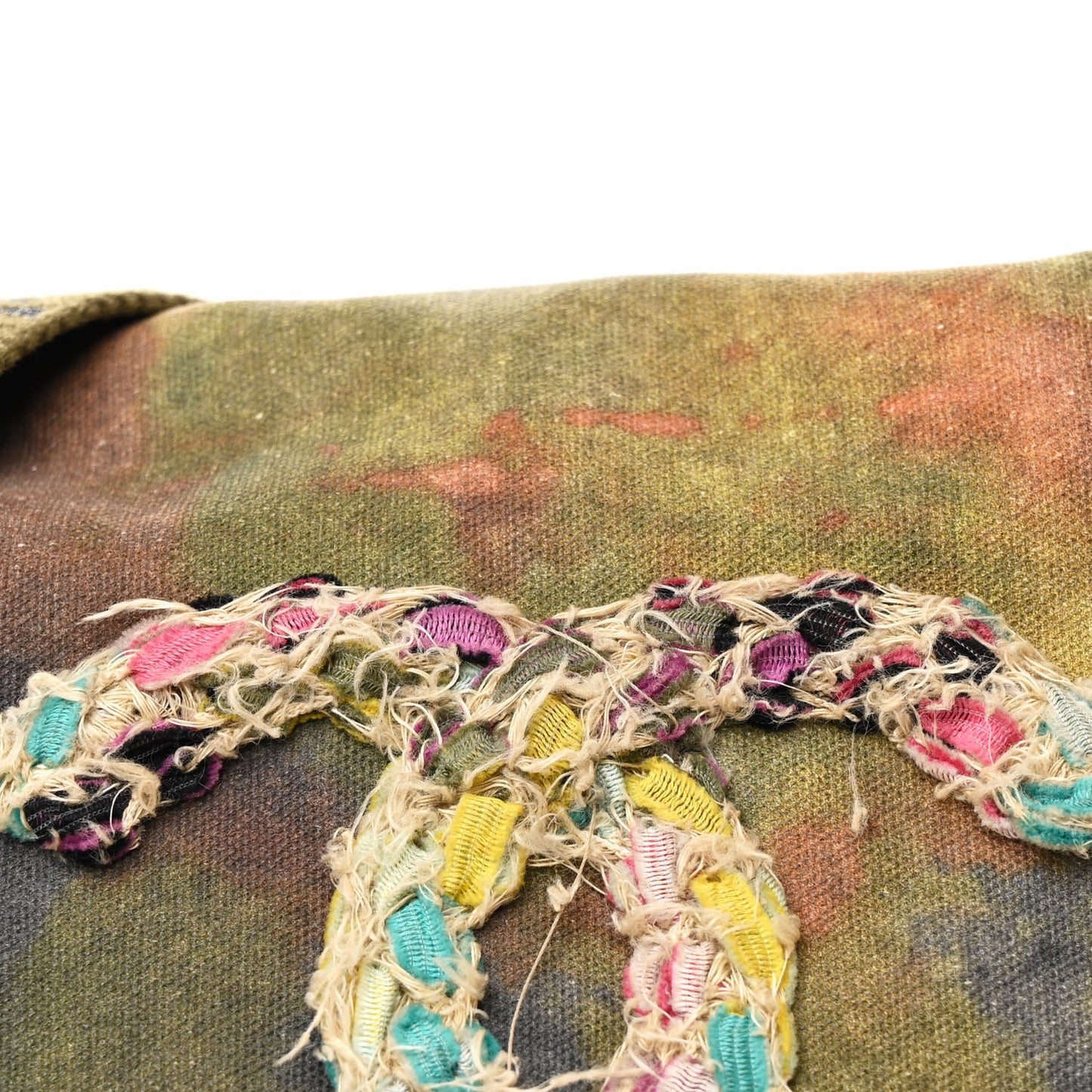 Washed Toile Large Graffiti On The Pavements Messenger Khaki Multicolor