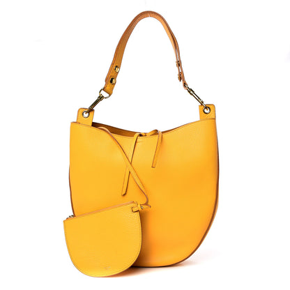 Celine Crisped Calfskin Medium Hobo Saffron 1 of 11