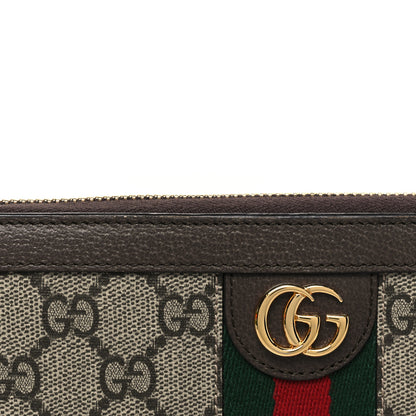 Gucci GG Supreme Monogram Web Ophidia Zip Around Wallet Brown 9 of 11
