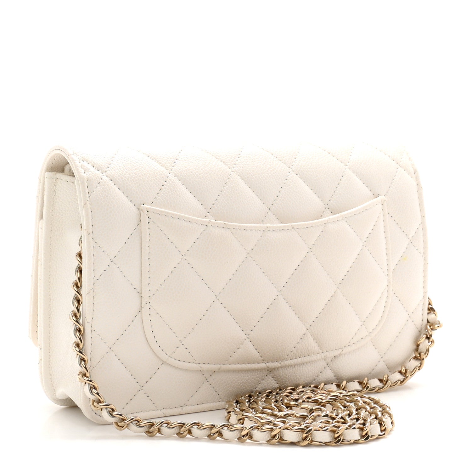 Chanel Caviar Quilted Wallet on Chain WOC White 3 of 11