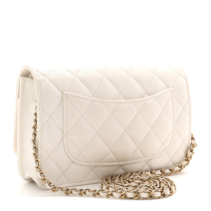 Chanel Caviar Quilted Wallet on Chain WOC White 3 of 11