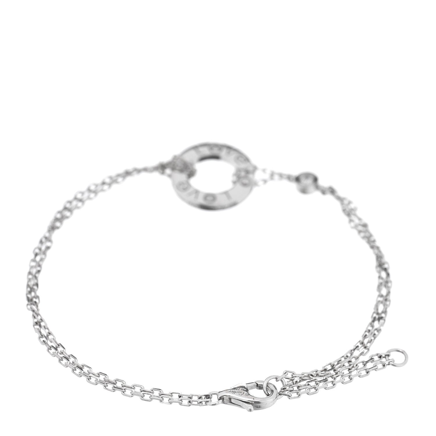 Cartier 18K White Gold Diamond LOVE Bracelet 2 of 3