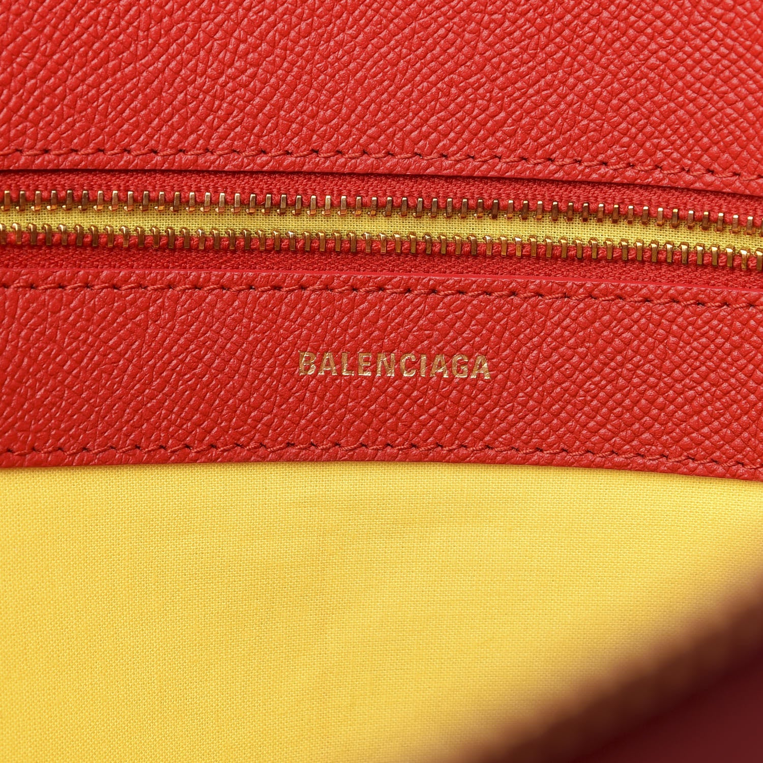 Balenciaga Signature Grained Calfskin Logo M Ville Top Handle Bag Rouge Coquelicot Black 9 of 12