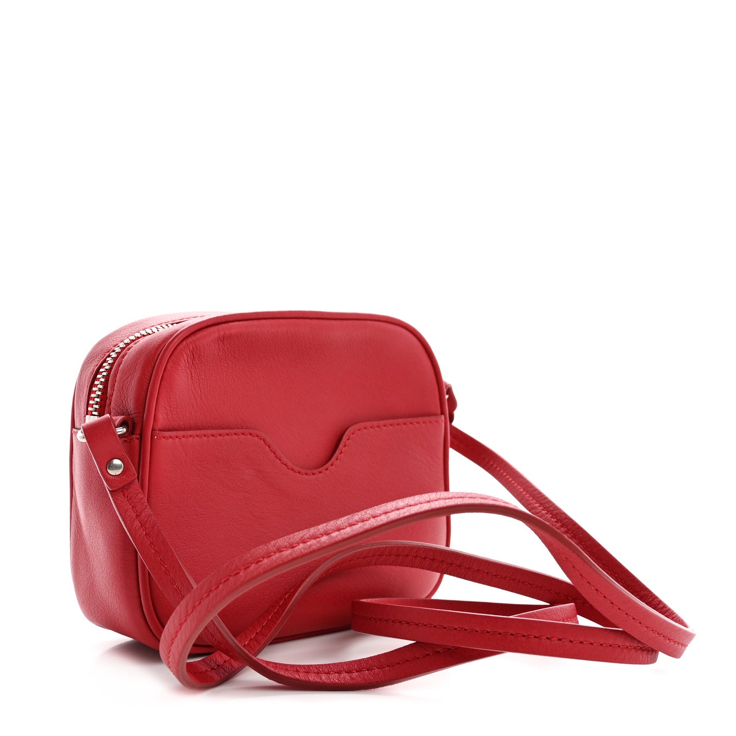 Calfskin Embroidered Rooster Mini Camera Bag Red