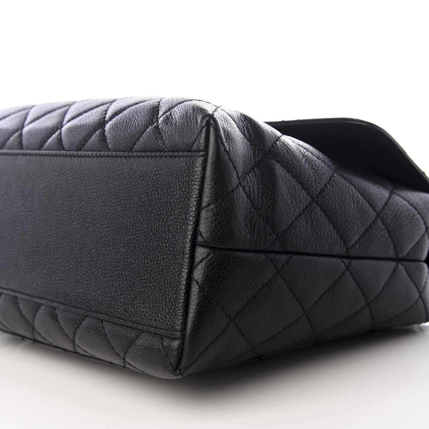Caviar Quilted Jumbo Kelly Flap Black