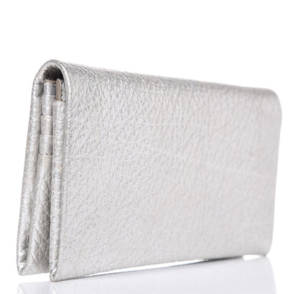 Chloe Metallic Grained Calfskin Clutch Wallet Silver 3 of 6