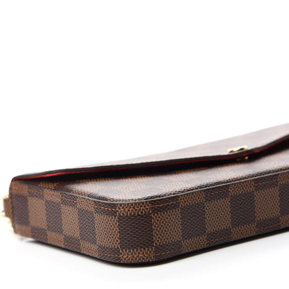 Louis Vuitton Damier Ebene Pochette Felicie Chain Wallet 6 of 12