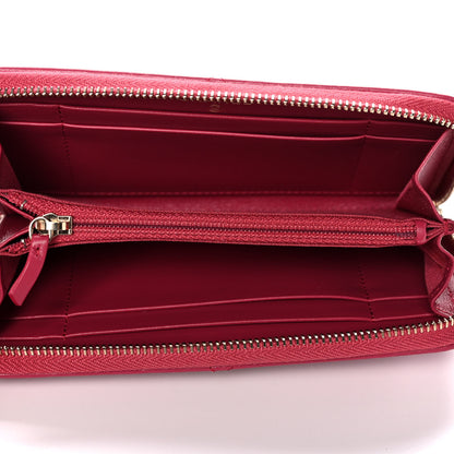 Chanel Lambskin Quilted Chanel 19 Zipped Wallet Dark Pink 5 of 12