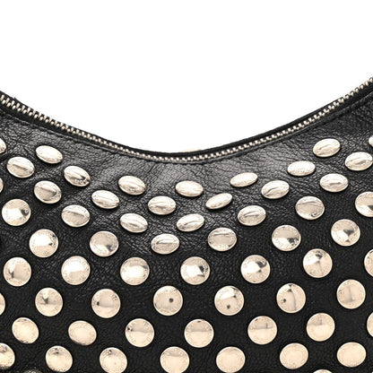 Prada Muflone Metal Studded Necessaire Shoulder Bag Black 7 of 12