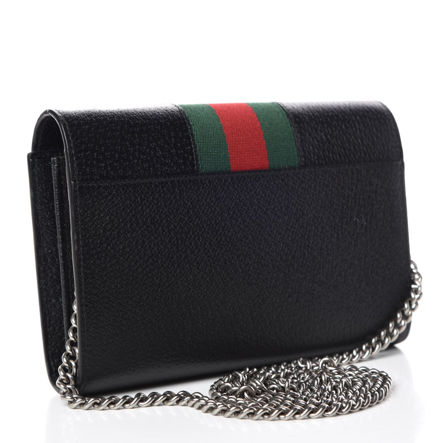 Calfskin Web Mini Dionysus Chain Wallet Black