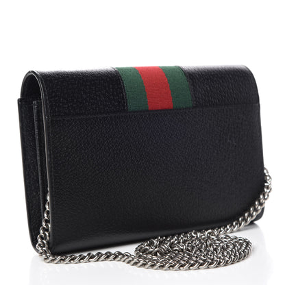 Gucci Calfskin Web Mini Dionysus Chain Wallet Black 3 of 9