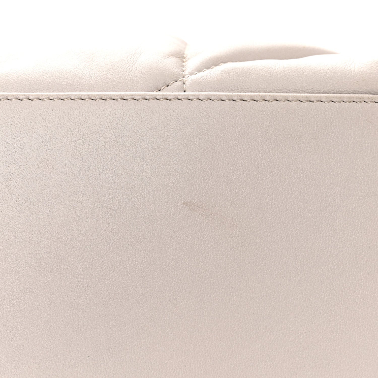 Saint Laurent Lambskin Quilted Medium Loulou Puffer Monogram Chain Satchel Blanc Vintage 11 of 15