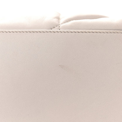 Saint Laurent Lambskin Quilted Medium Loulou Puffer Monogram Chain Satchel Blanc Vintage 11 of 15