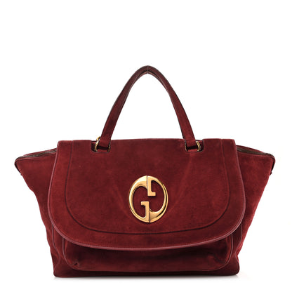 Gucci Suede Medium 1973 Top Handle Satchel Red 1 of 18