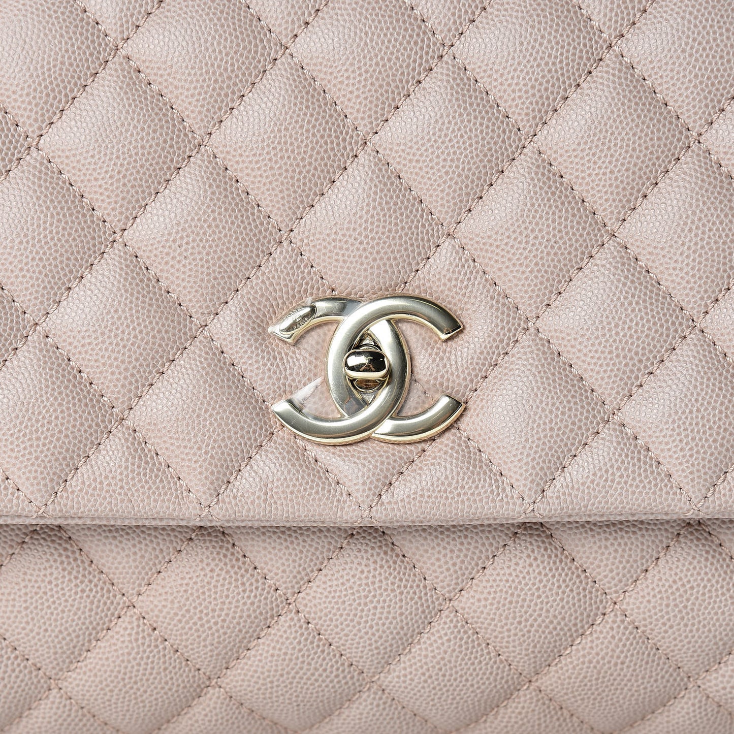 Caviar Quilted Small Coco Handle Flap Light Pink