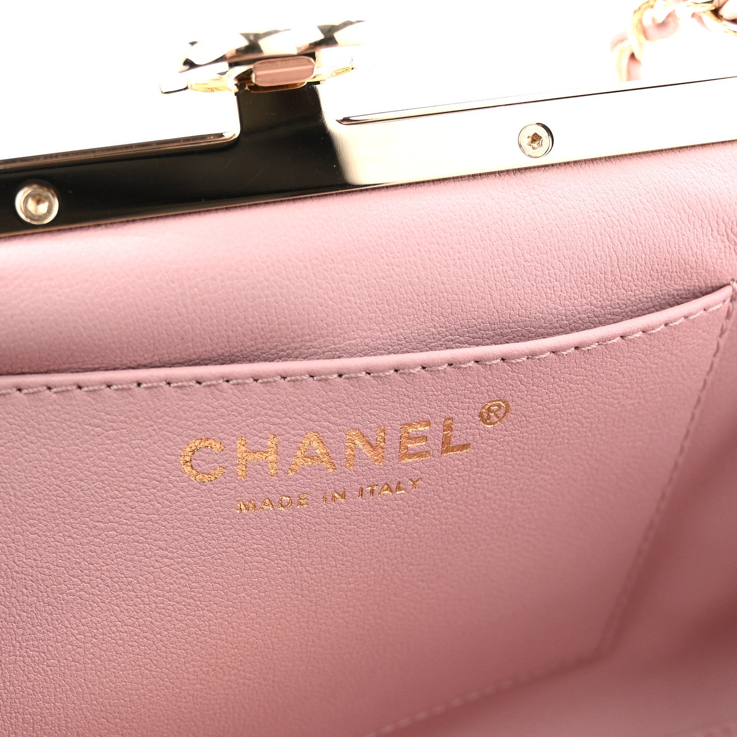 Chanel Lambskin Quilted Chain Frame Clutch Pink 6 of 10
