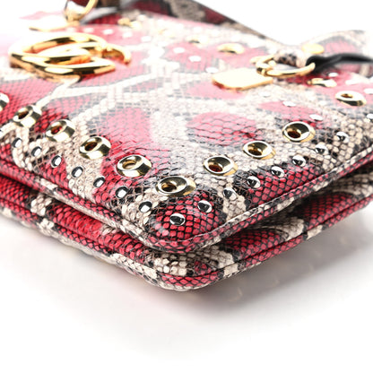 Gucci Snakeskin Large Arli Top Handle Bag Pink Beige 7 of 10