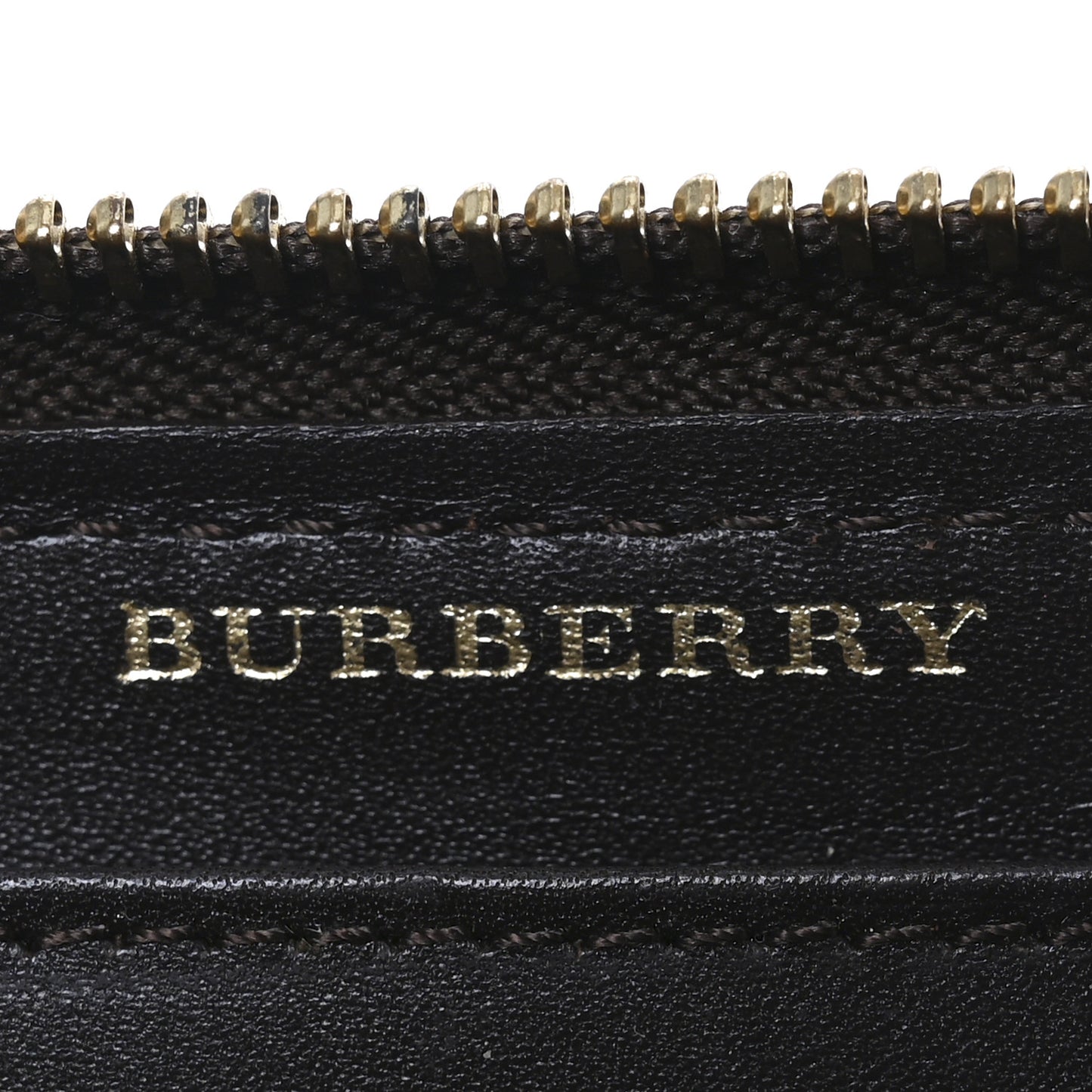 Studded Haymarket Check Large Zip Around Wallet Brown