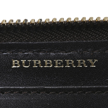 Burberry Studded Haymarket Check Large Zip Around Wallet Brown 6 of 9