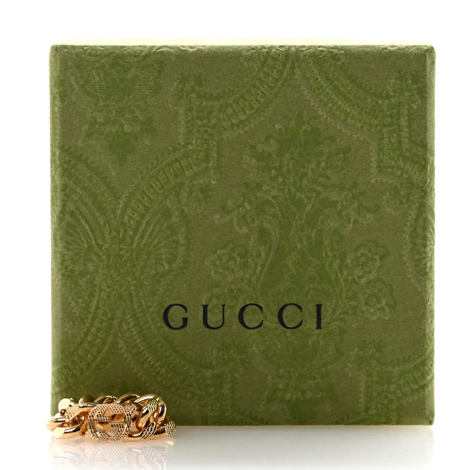 Gucci Metal Interlocking Interlocking Gourmette Chain Ring S 52 6 Gold 6 of 6