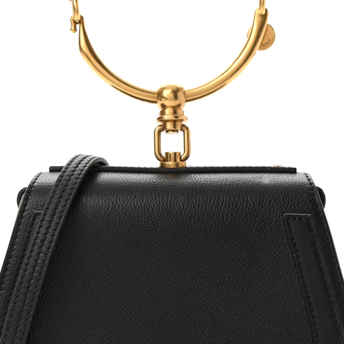 Calfskin Suede Small Nile Bracelet Bag Black