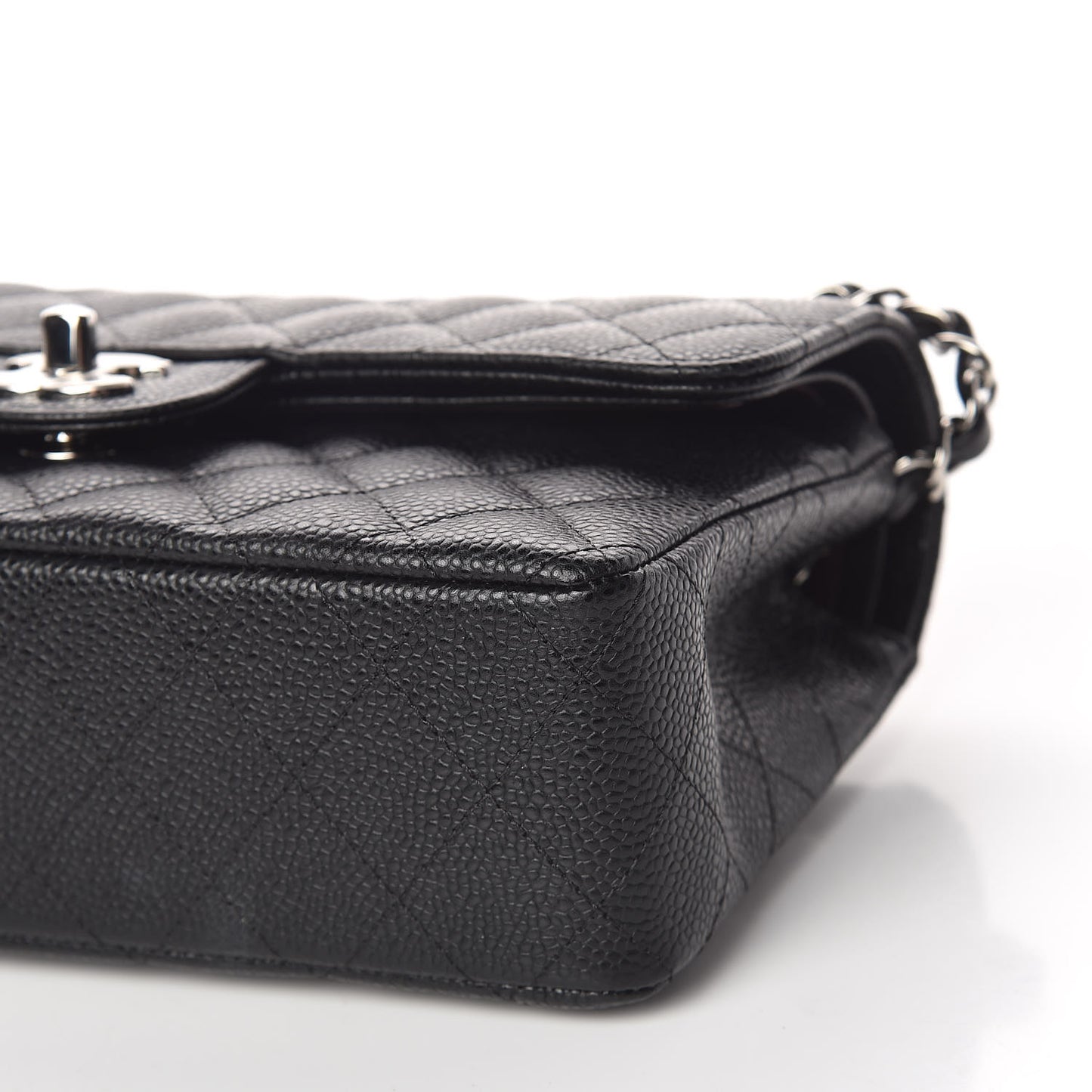 Caviar Quilted Small Double Flap Black