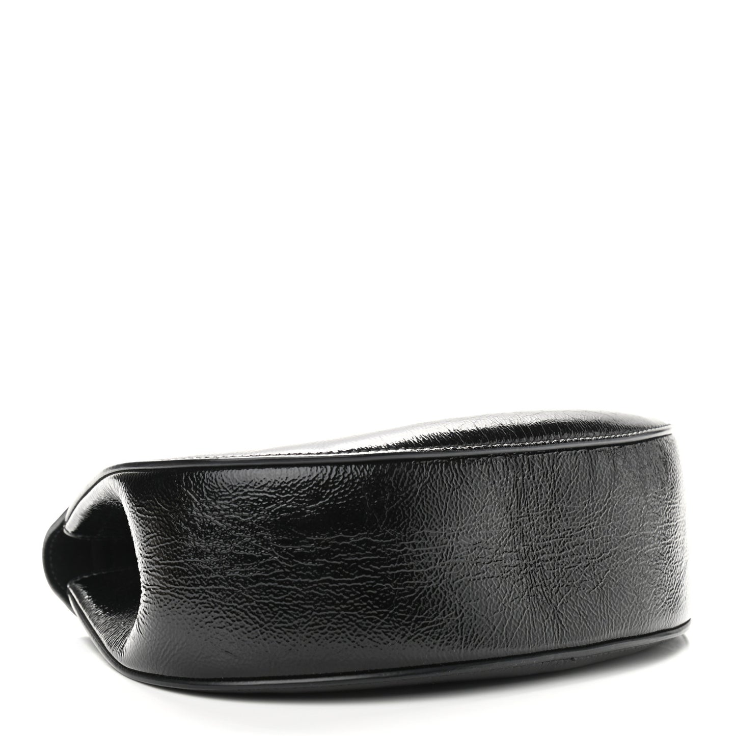 Grained Patent Drew Shoulder Bag Black