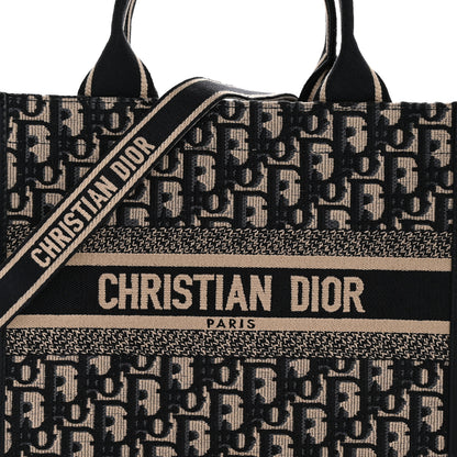 Christian Dior Oblique Calfskin Small Book Tote With Strap Blue Multicolor 8 of 12