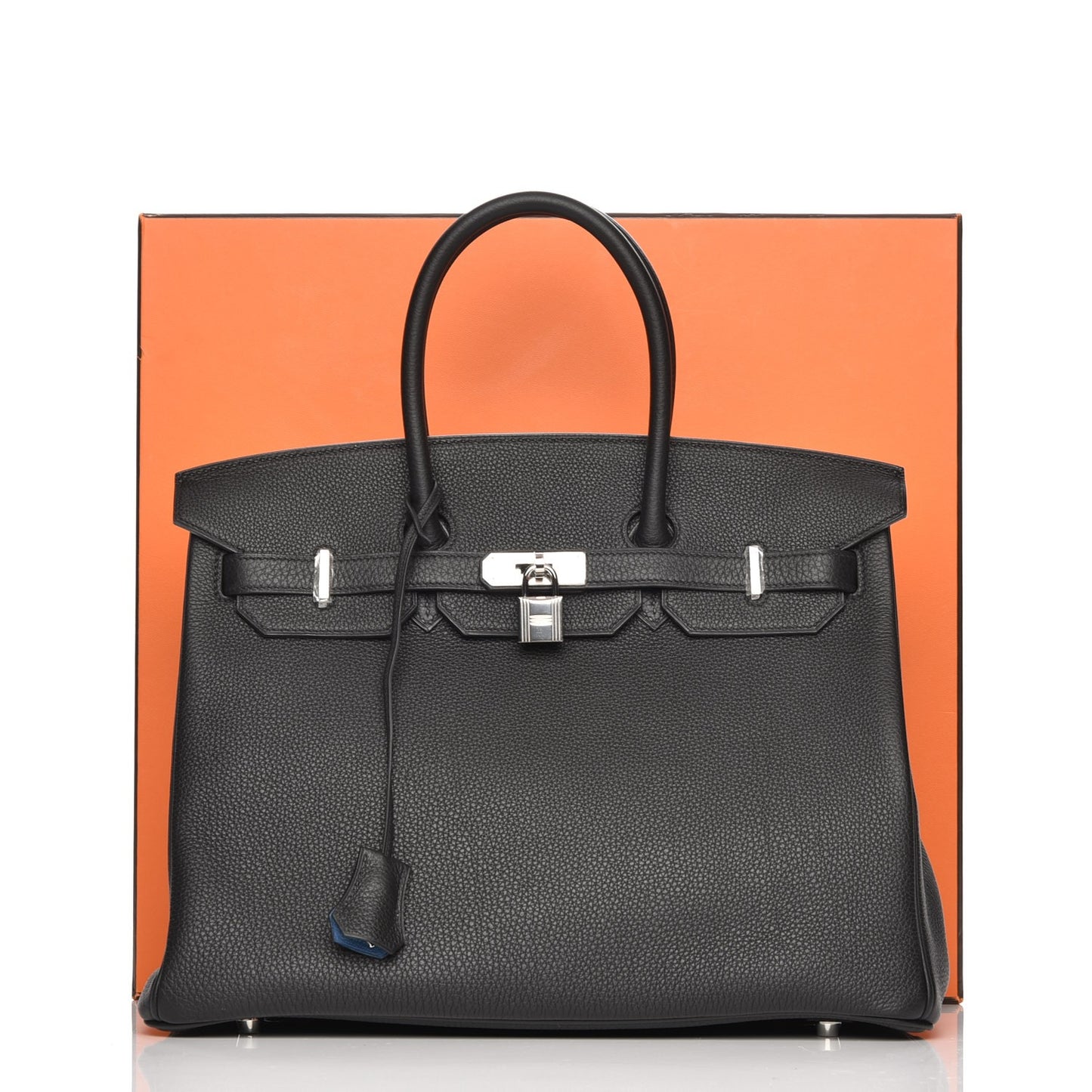 Togo Birkin 35 Black Bleu Agate