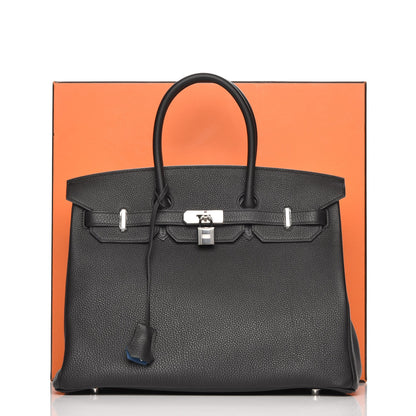 Hermes Togo Birkin 35 Black Bleu Agate 30 of 30
